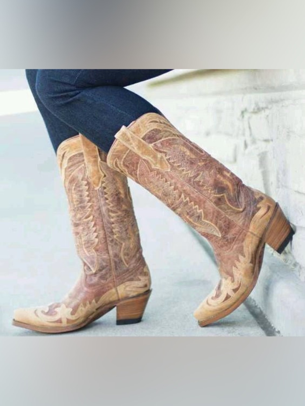 Corral Antique Saddle Crackle Distressed Cognac Western Cowgirl Boot Eagle R2227